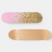 Gold Pink Glitter #1 Persoonlijk Skateboard (Horizontaal)