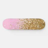 Gold Pink Glitter #1 Persoonlijk Skateboard (Horizontaal)