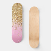 Gold Pink Glitter #1 Persoonlijk Skateboard (Voorkant)