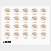 Gold Pink Glitter Brunch en Bubble Vrijgezellenfee Ronde Sticker (Vel)