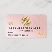 Gold Pink Glitter Credit Kaart Logo Visitekaartje (Voorkant)