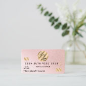 Gold Pink Glitter Credit Kaart Logo Visitekaartje (Staand voorkant)