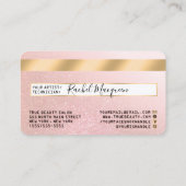 Gold Pink Glitter Credit Kaart Logo Visitekaartje (Achterkant)