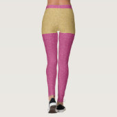 Gold Pink Glitter Girly - aangepaste tekst en mono Leggings (Achterkant)
