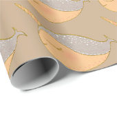 Gold Pink Glitter Narwhal Unicorn van het Zee Cadeaupapier (Rol Hoek)