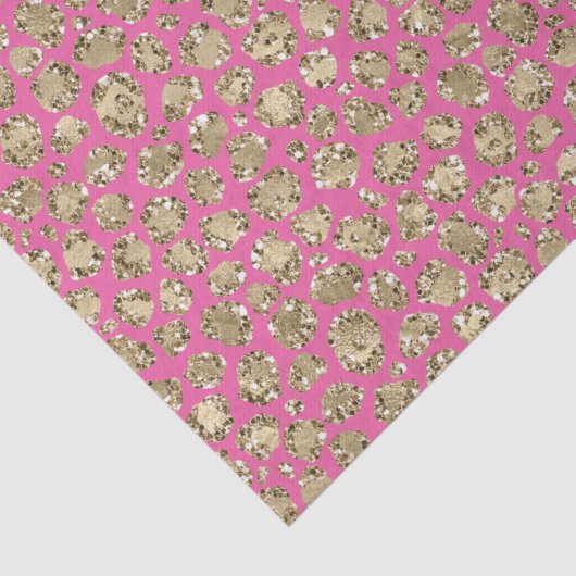 Gold Pink Glitz Leopard Print Tissuepapier (Detail)