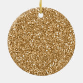 Gold Pink Glitzy Glitter Monogram gepersonaliseerd Keramisch Ornament (Achterkant)
