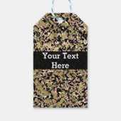 Gold Pink Green Black Camouflage Patroon afdrukken Cadeaulabel (Achterkant)