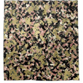 Gold Pink Green Black Camouflage Patroon afdrukken Douchegordijn (Voorkant)