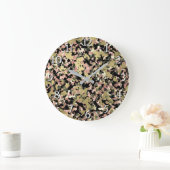 Gold Pink Green Black Camouflage Pattern Print Grote Klok (Huis)