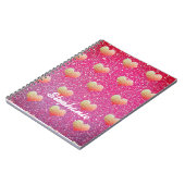 Gold Pink Hearts Patronen Glitter Monogrammen Cool Notitieboek (Linkerzijde)