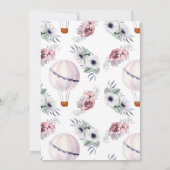 Gold Pink Hot Air ballonmeisje, eerste verjaardag Kaart (Achterkant)