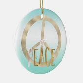 Gold Pink Inspirerend prijsopgave voor  vredessign Keramisch Ornament (Rechts)