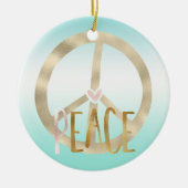 Gold Pink Inspirerend prijsopgave voor  vredessign Keramisch Ornament (Voorkant)