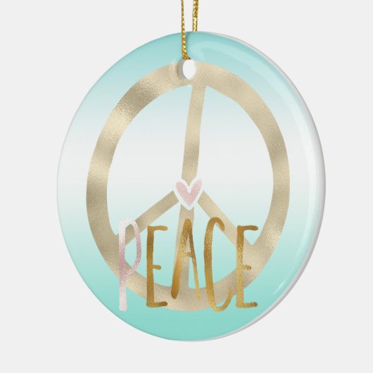 Gold Pink Inspirerend prijsopgave voor  vredessign Keramisch Ornament (Links)