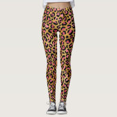 Gold Pink Leopard Leggings (Voorkant)