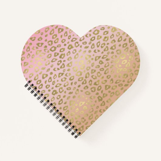 Gold Pink Leopard Print Notitieboek (Voorkant)