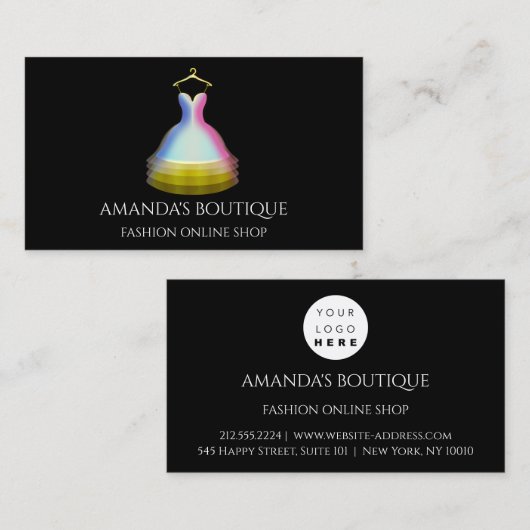 Gold Pink Logo Mode Boutique Online Shop Visitekaartje (Voorkant / Achterkant)