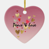 Gold Pink Love Hearts Keramisch Ornament (Voorkant)