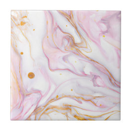 Gold Pink Marble 3 Stones Ceramic Tegel Tegeltje