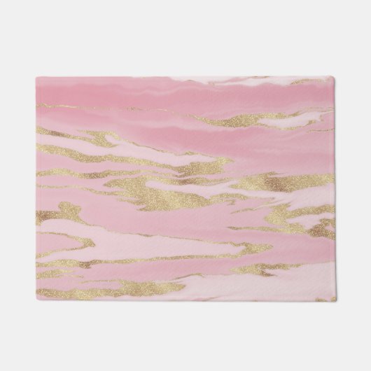 Gold Pink Marble Abstract Painting Deurmat (Voorkant)