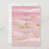 Gold Pink Marble Abstract Painting Kaart (Voorkant)