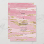 Gold Pink Marble Abstract Painting Kaart (Voorkant / Achterkant)