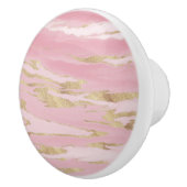 Gold Pink Marble Abstract Painting Keramische Knop (Rechts)