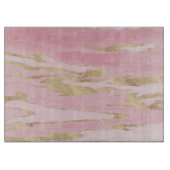 Gold Pink Marble Abstract Painting Snijplank (Voorkant)