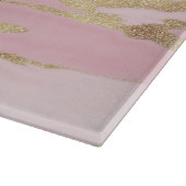 Gold Pink Marble Abstract Painting Snijplank (Hoek)