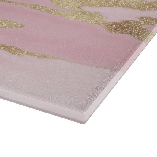 Gold Pink Marble Abstract Painting Snijplank (Hoek)
