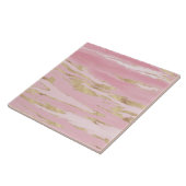 Gold Pink Marble Abstract Painting Tegeltje (Zijkant)
