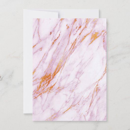 Gold Pink Marble Birthday Party Pastel Forma White Kaart (Achterkant)