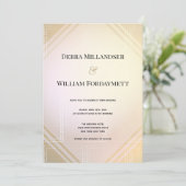 Gold Pink Modern Metallic Futuristic Weddenschap Kaart (Staand voorkant)
