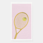 Gold Pink Modern Tennis Ball White Racket Servet (Voorkant)