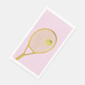 Gold Pink Modern Tennis Ball White Racket Servet (Hoek)