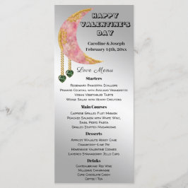 Gold Pink Moon Green Heart Jewel Valentijn Day Menu