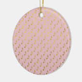 Gold Pink Musical Notes Metallic Faux Folie Keramisch Ornament (Links)