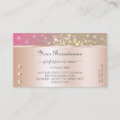 Gold Pink Paars Glitter Rhinestones Initialen Roos Visitekaartje (Achterkant)