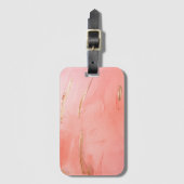 Gold Pink Peach Waterverf Elegant Bagagelabel (Voorkant (verticaal))