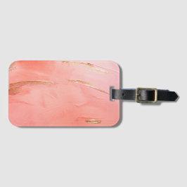 Gold Pink Peach Waterverf Elegant Bagagelabel