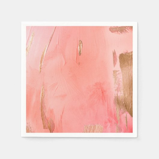 Gold Pink Peach Waterverf Elegant Servet (Voorkant)