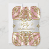 Gold Pink Pearl Damask 50 en Fabulous Kaart (Voorkant)