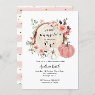 Gold Pink pompoen draaien een uitnodiging om