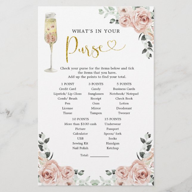 Gold Pink Roos Soiree Wat in uw tas (Voorkant)