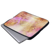 Gold Pink Sky Waterverf Laptop Sleeve (Voorkant onderkant)