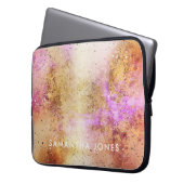 Gold Pink Sky Waterverf Laptop Sleeve (Voorkant Links)