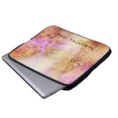 Gold Pink Sky Waterverf Laptop Sleeve (Voorkant onderkant)
