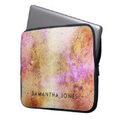 Gold Pink Sky Waterverf Laptop Sleeve (Voorkant Links)