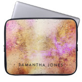 Gold Pink Sky Waterverf Laptop Sleeve (Voorkant)